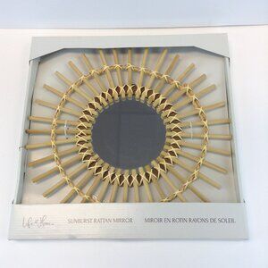 Rattan Sunburst Mirror New in Box 40cm x 2cm Boho Decor